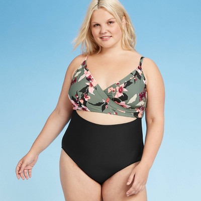 plus size cut out one piece swimsuits