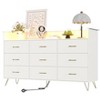9-Drawer Dresser with App-Controlled RGB Lights & Charging Station, Music Sync LED Large Capacity Wooden Chest for Bedroom Closet Living Room - 2 of 4