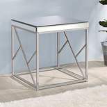 Evelyn Mirror Top End Table Chrome - Steve Silver Co.
