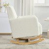 Teddy Rocking Chair with Pillow,Plush Accent Rocking Chair for Living Room Comfort,Modern Rocking Chair with Natural Wood Base-Koiai - 3 of 4