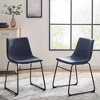 Set of 2 Laslo Modern Upholstered Faux Leather Dining Chairs - Saracina Home - 3 of 4