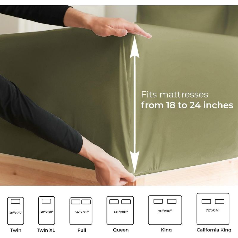 Microfiber Fitted Sheet 18" - 24" Inch Extra Deep Pocket - CGK Linens, 3 of 7