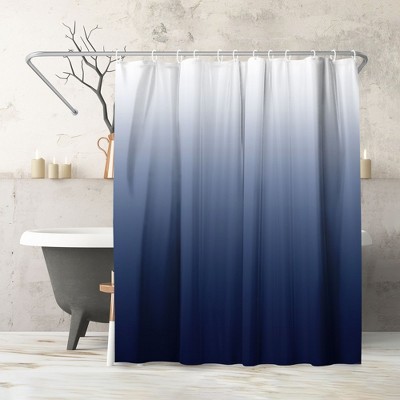 Americanflat 71x74 Blue Ombre Shower Curtain - 100% Polyester Curtain - Water-Resistant with Metal Grommets and 12 Rings - Gradient Shower Curtains