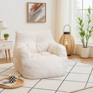 Hooseng Bean Bag Chair, Bean Bag Sofa Chair with Armrests, Fluffy and Lazy Sofa with backrest, Comfy Cozy BeanBag Chairs - 1 of 4