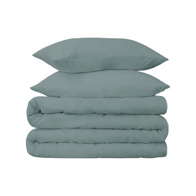 650-Thread Count Cotton Solid Duvet Cover and Sham Set by Blue Nile Mills