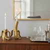 Decorative Banana Candle Holders - Metal Taper Candlestick Holder for Centerpieces, Living Room, Shelf, Office, or Home Decor - Set of 2, 7", 5", Gold - 2 of 4