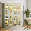 MAYEERTY 67-inch Bookcase 8-Tier Bookshelf with Acrylic Doors and LED Light - 3 of 4