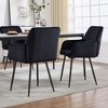 ORRD Dining Chairs Set of 2, Upholstered Velvet Chairs with Armrests, Comfortable and Easy to Clean, for Dining Room, Kitchen, Living Room, Black - 2 of 4