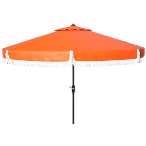 Milan Fringe 9Ft Crank Push Button Tilt Umbrella - PAT8008 - Safavieh - 1 of 4