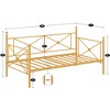 VECELO Metal Daybed with Headboard Heavy-duty Slats Support Sofa Bed Platform Mattress Foundation, Easy Assembly - 2 of 4