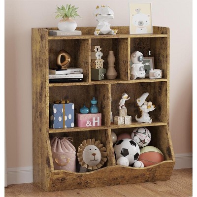 Garvee 3-Tier Kids Bookshelf and Bookcase for Storage Books and Toys,Multi Shelf with Cubby Cabinet for Kids Bedroom,Playroom and Nursery