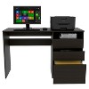 Vynxaria Drawer Writing Computer Desk Engineered Wood Black FinishHome Office Desk Suitable for Home Office and Computer Games - 4 of 4