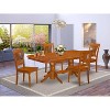 Rustic Dining Table Set 5 Piece - Kitchen Table with Chairs, Extension Leaf, Saddle Brown Finish - 2 of 4