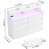 Modern 6-Drawer Dresser with LED Lights & Charging Station - Spacious Storage Cabinet for Bedroom, Living Room, or Hallway. - 2 of 4