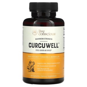 Live Conscious Curcuwell, Maximum Strength, 60 Capsules - 1 of 2