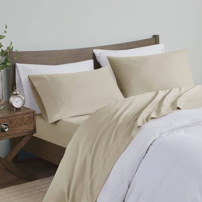 King Gray Solid Cotton Sheet Set with Baratta Hemstitch