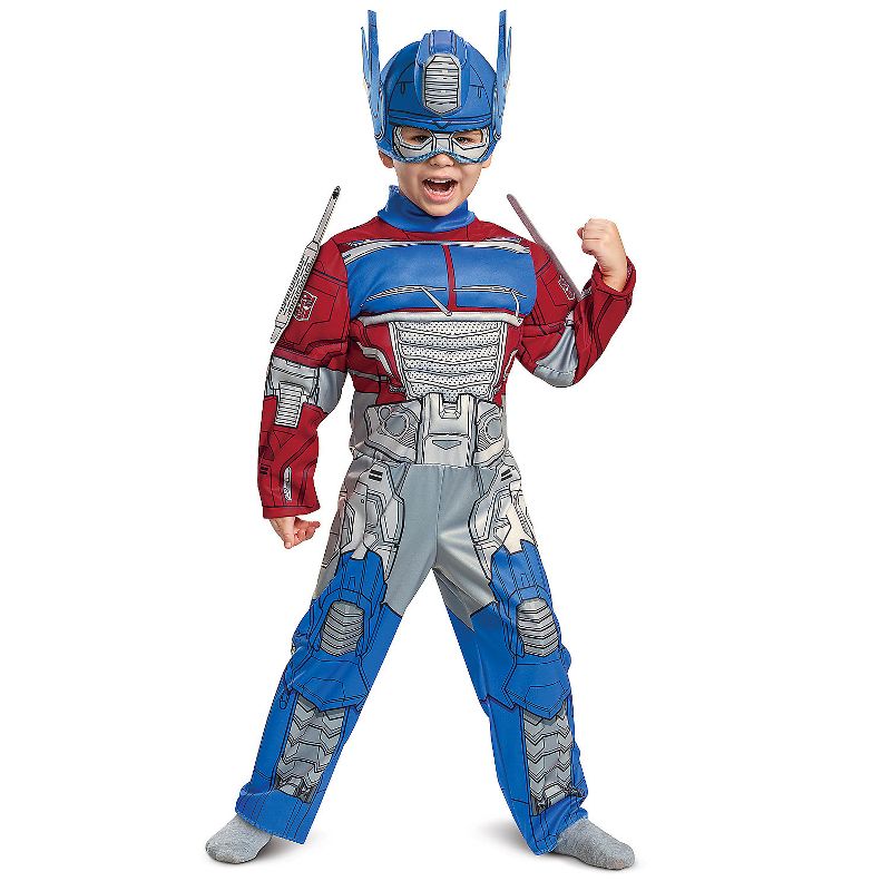 Toddler Boys' Transformers Optimus Prime Muscle Jumpsuit, 1 of 3