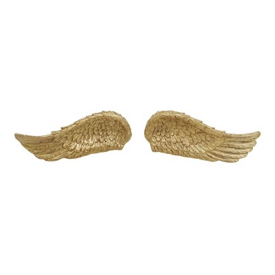 Transpac Resin Gold Angel Wing Set of 2 Home Decorations Spring