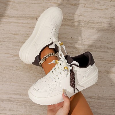 Женские кроссовки BERNESS Women's Larra Platform Lace Up Sneakers with Rope Accent White 8 — фото 4