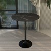 LeisureMod 36" Round Bar Height Dining Table with MDF Top and Black Stainless Steel Pedestal Base Verve Collection - image 2 of 4