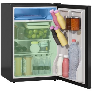 HOMCOM 2.5 Cu.Ft Mini Fridge with Freezer, Adjustable Thermostat, Single Door Compact Refrigerator for Bedroom, Dorm, Home Office, Black - 1 of 4