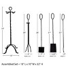 5-Piece Fireplace Tool Set - Holds Wrought Iron Wood-Burning Tools - Includes Heavy-Duty Stand, Shovel, Broom, Tongs, and Poker by Lavish Home (Black) - 2 of 4