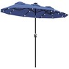 Outsunny 9.7' Double-sided Patio Umbrella with LED Solar Light, Tilt and Crank, Outdoor Umbrella, Navy Blue - 4 of 4