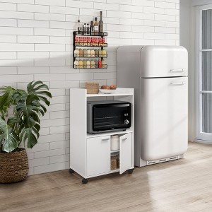 Kings Brand Furniture Ayla 2 -Door Kitchen Microwave Cart - 1 of 4