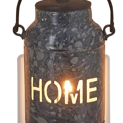 Rustic Galvanized Metal Home Canister Night Light