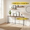 FurnitureR 71" Entryway Console Table with 2 Floating Wall Shelves, Industrial Narrow Hallway Table Set with Power Outlet for Living Room, Entryway - 2 of 4