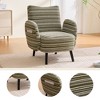Gulches Modern Minimalist Sanded Fabric Armchair Ergonomic Backrest Side Storage Pocket Solid Wood Legs Anti Slip Comfortable Reading Chair Green - 2 of 4