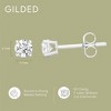 Gilded Lab-Grown Diamond Stud Earrings for Women | 925 Sterling Silver Studs and 14KT Gold 925 Plated Silver | Hypoallergenic Fine Jewelry - 4 of 4