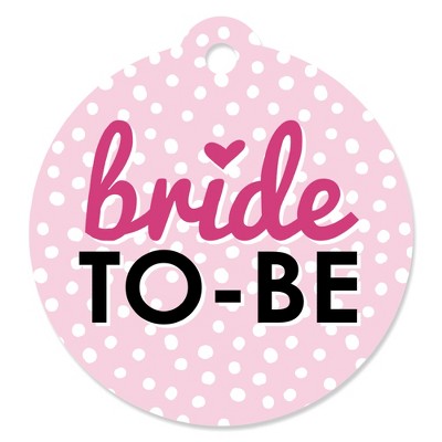 Big Dot of Happiness Bride-To-Be - Bridal Shower & Classy Bachelorette Party Favor Gift Tags (Set of 20)