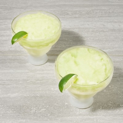 Clear Glass Margarita Freeze Cooling Cups with Silicone Grip, Set of 2