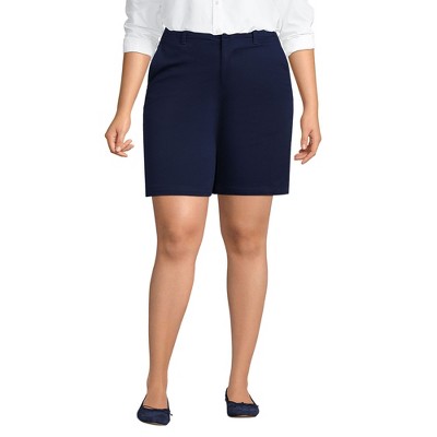 Lands' End Women's Plus Size Elastic Back Classic 7" Chino Shorts