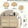 Rattan Dresser for Bedroom, 7 Drawer Dresser for Closet, Double Wood Dressers & Chest of Drawers with Storage for Living Room/Entryway, Natural - 4 of 4