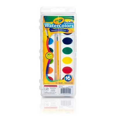 Crayola 16ct Washable Watercolor Paints With Brush Target - Watercolour Paint Set Target