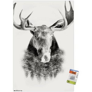 Trends International Moose - Trees Unframed Wall Poster Prints - 1 of 4
