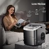 ZAFRO Ice Makers Countertop with Handle,26.5Lbs/24H,9 Cubes in 6 Mins,2 Sizes of Bullet Ice,Portable Machine with SelfCleaning,(Black) - 2 of 4