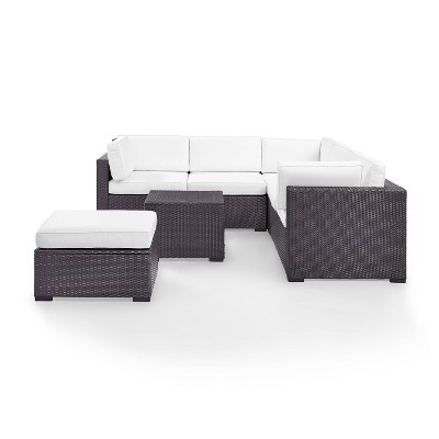 Biscayne 5pc Outdoor Wicker Conversation Set - White - Crosley