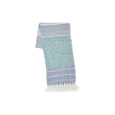 Berkley Surf Blue and Green Cotton Throw Blanket