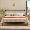 Saracina Home King Rattan Headboard Bed Black: Rubberwood Frame, Transitional Bohemian Style, No Box Spring Needed - 4 of 4