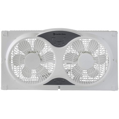 Photo 1 of **USED**   Comfort Zone CZ310R Adjustable Width 3 Speed Dual Reversible Multi Functional Window Sill Fan with Remote Control and Removable Cover, White