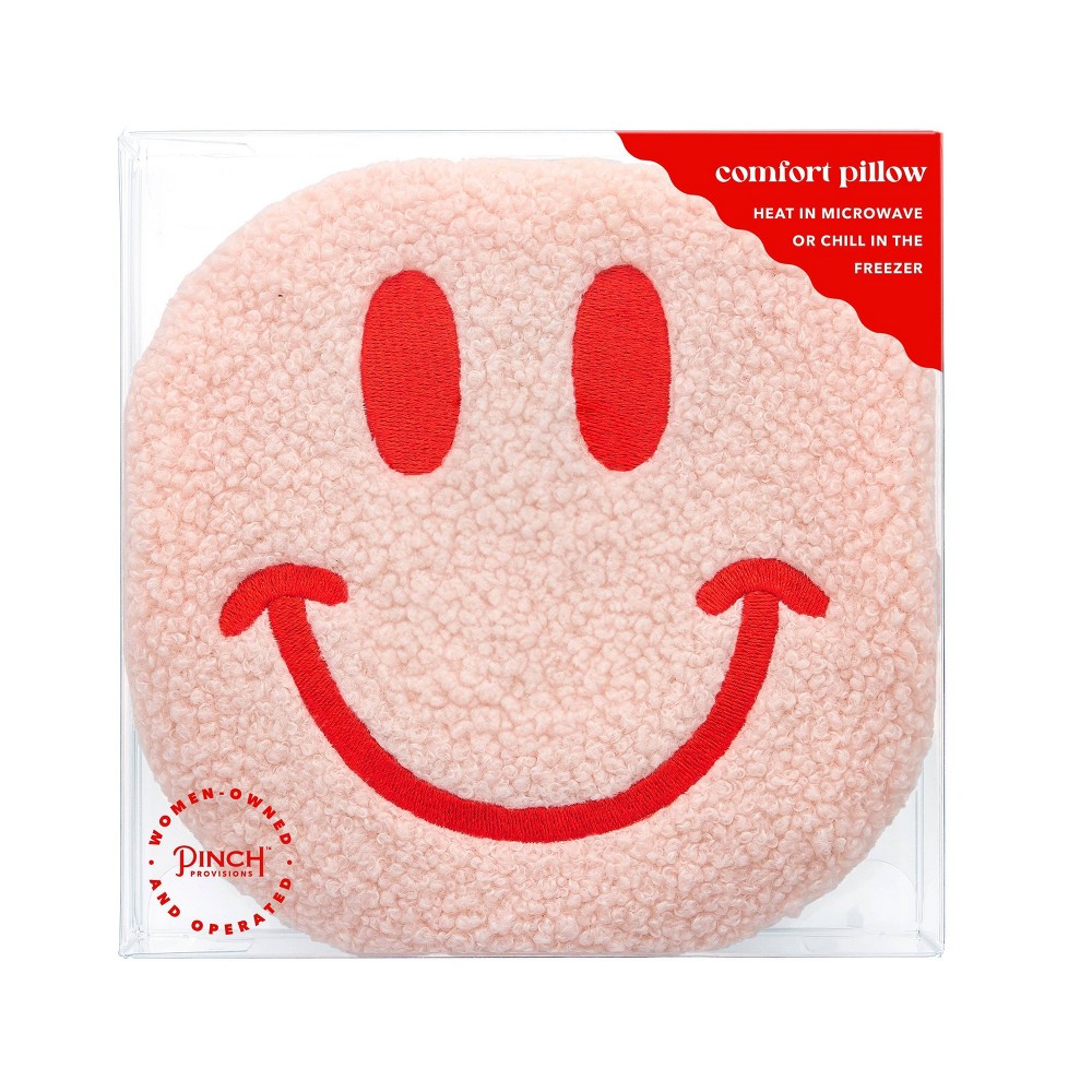 Smile Warming Pillow: Pinch Provisions Eye Mask for Teens & Adults, Polyester, Pink, 7.5"