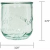 Amici Home Italian Recycled Green Vino Stemless Glass, 12-Ounce, Set of 4, Embossed Grape Varieties Motif - 4 of 4