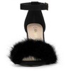 Allegra K Women's Faux Fur Buckle Closure Ankle Strap Block Heels Sandals - 3 of 4