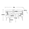 NicBex Upholstered Loveseat Sofa Modern 2 Seater Sofas with Curved Backrest and Metal Legs Suitable for Small Space,Living Room,Office - 3 of 4