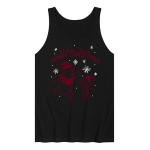 Men's - Winnie the Pooh - Wishing For A Merry Christmas Graphic Tank Top - 1 of 3
