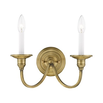 Livex Lighting Cranford 2 - Light Wall Light in  Antique Brass