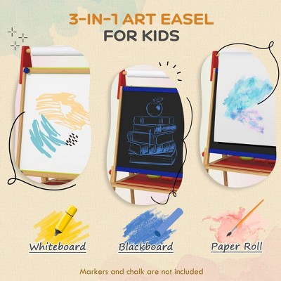 Acoinel Double Sided Art Easel with Storage Bins for Kids